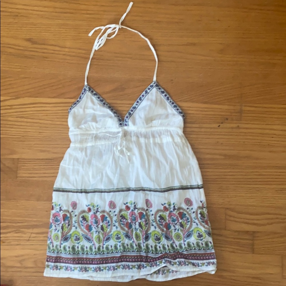 Boho linen halter top